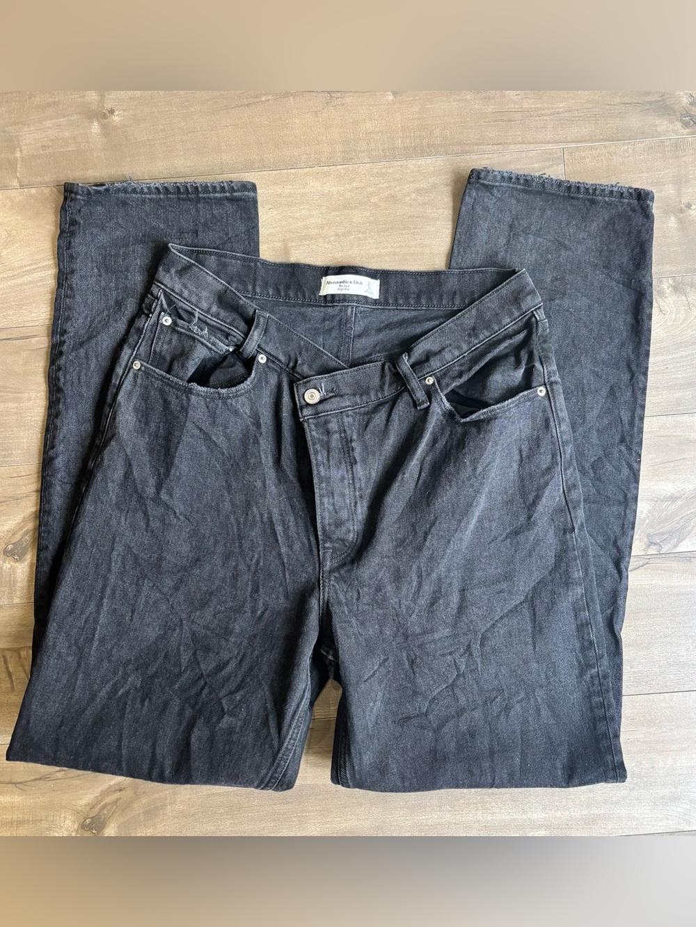 Abercrombie & Fitch The Dad High Rise Black Jeans Size 30 / 10 L